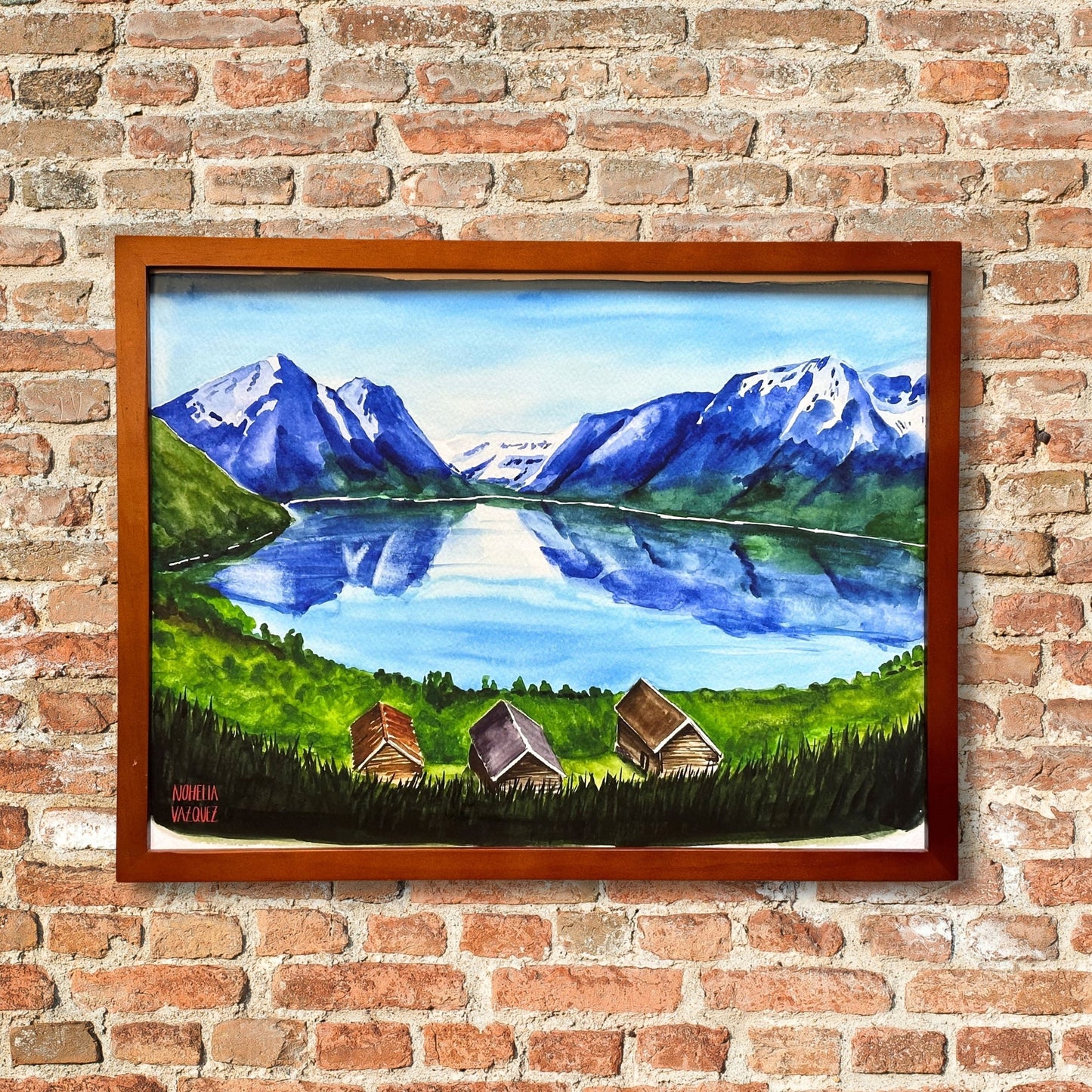 Fjord Stryn, Norway Watercolor Art Print