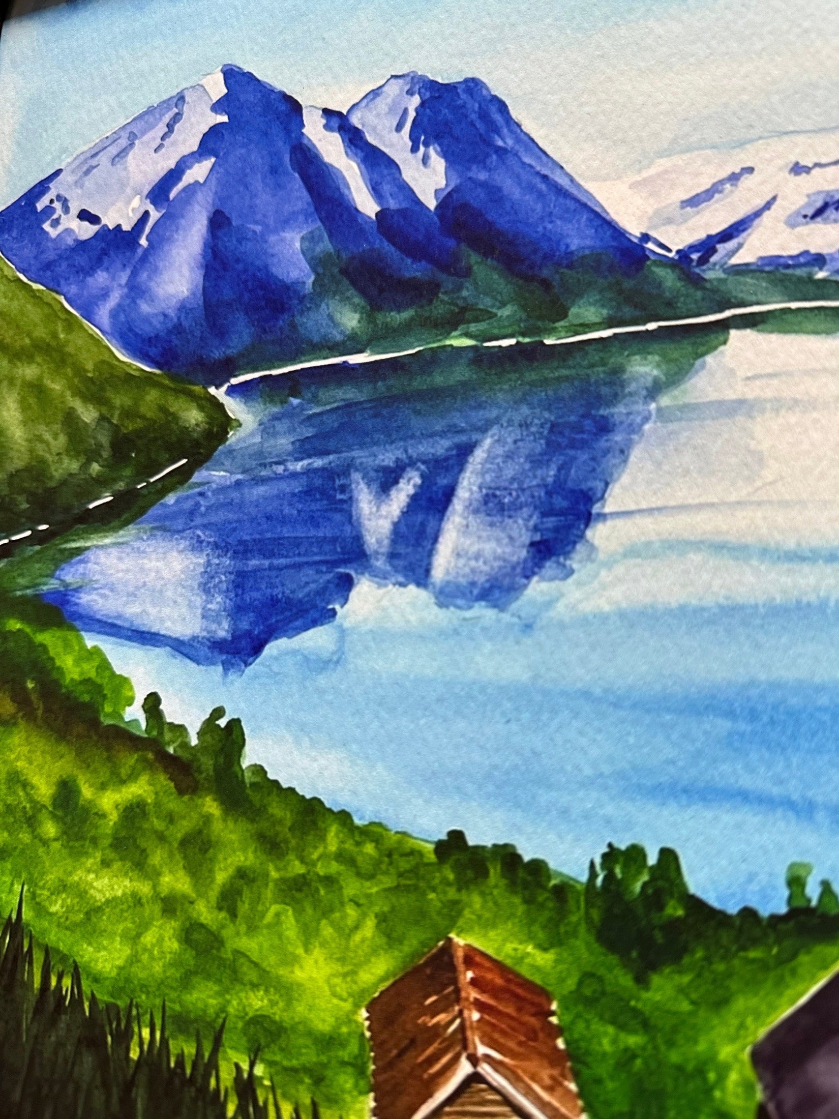 Fjord Stryn, Norway Watercolor Art Print