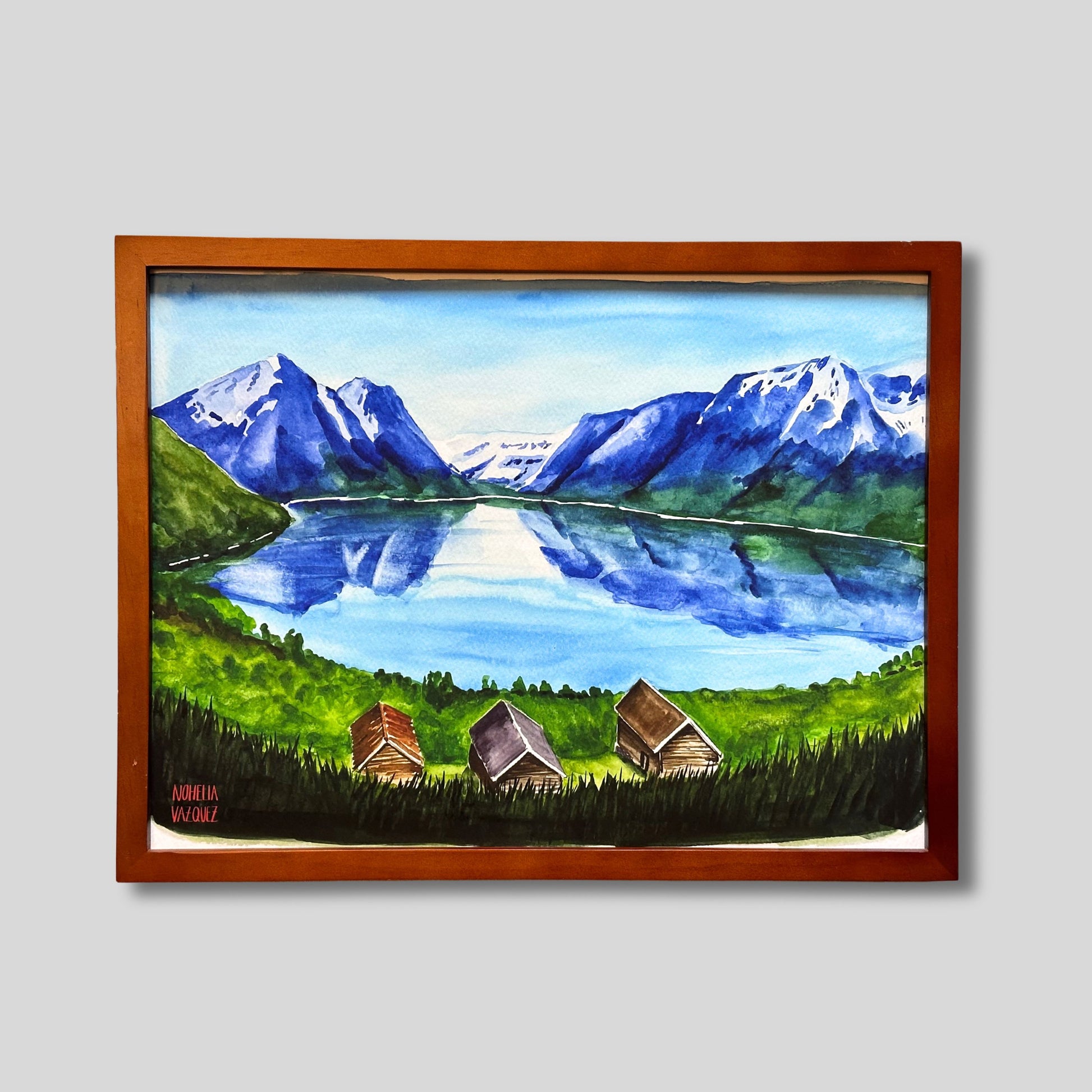 Fjord Stryn, Norway Watercolor Art Print