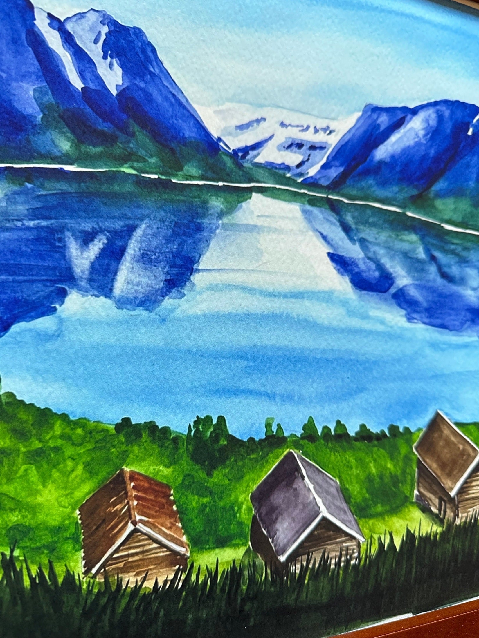 Fjord Stryn, Norway Watercolor Art Print