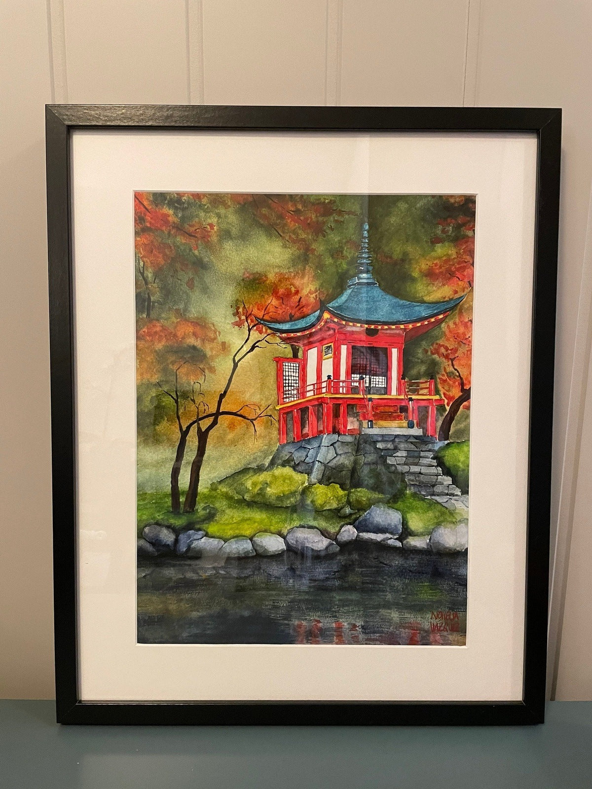 Kyoto Temple Watercolor Poster