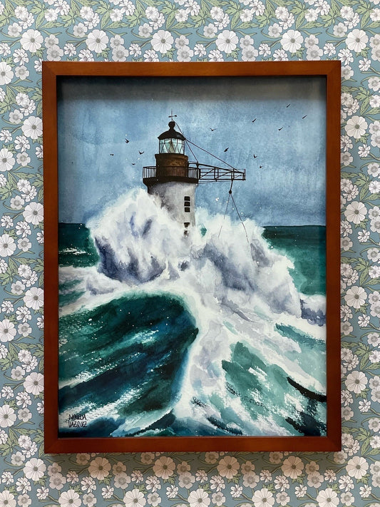 Lighthouse Watercolor Poster