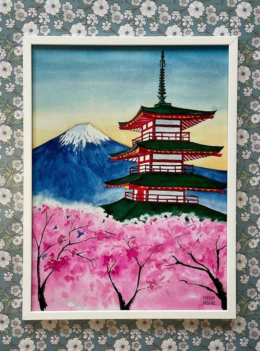 Mount Fuji Watercolor Poster