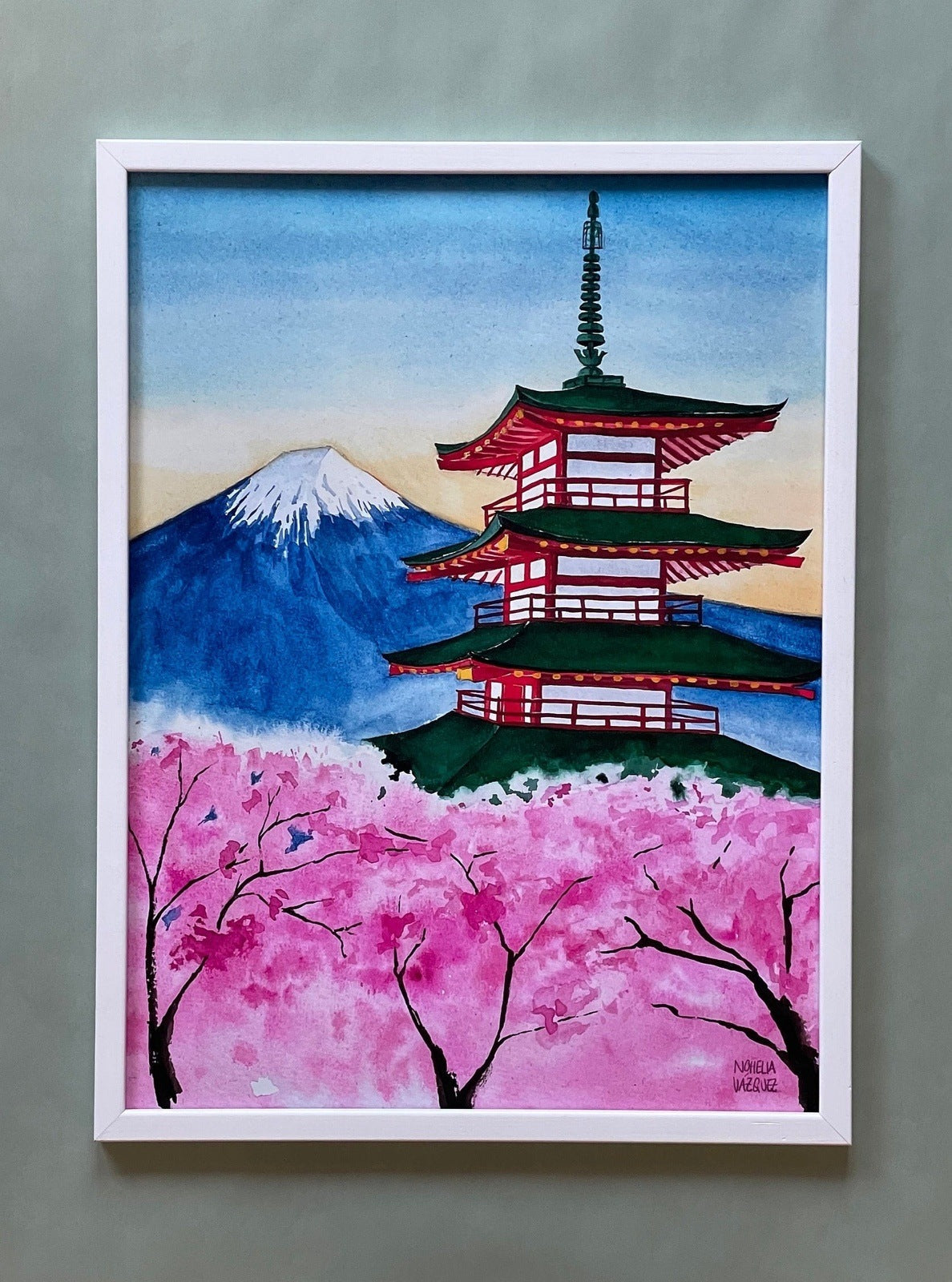 Mount Fuji Watercolor Poster