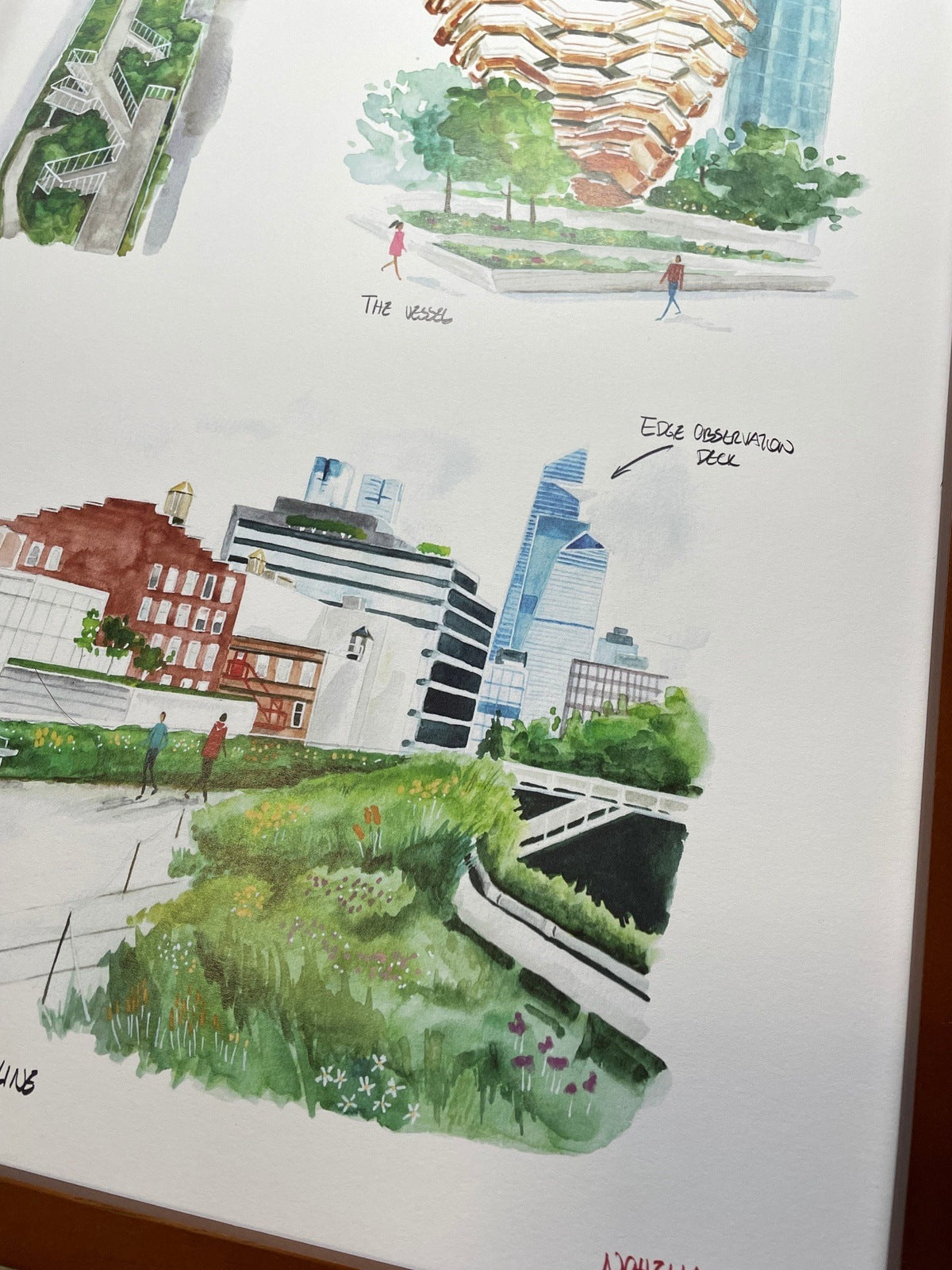 New York City's Highline Park Watercolor Poster