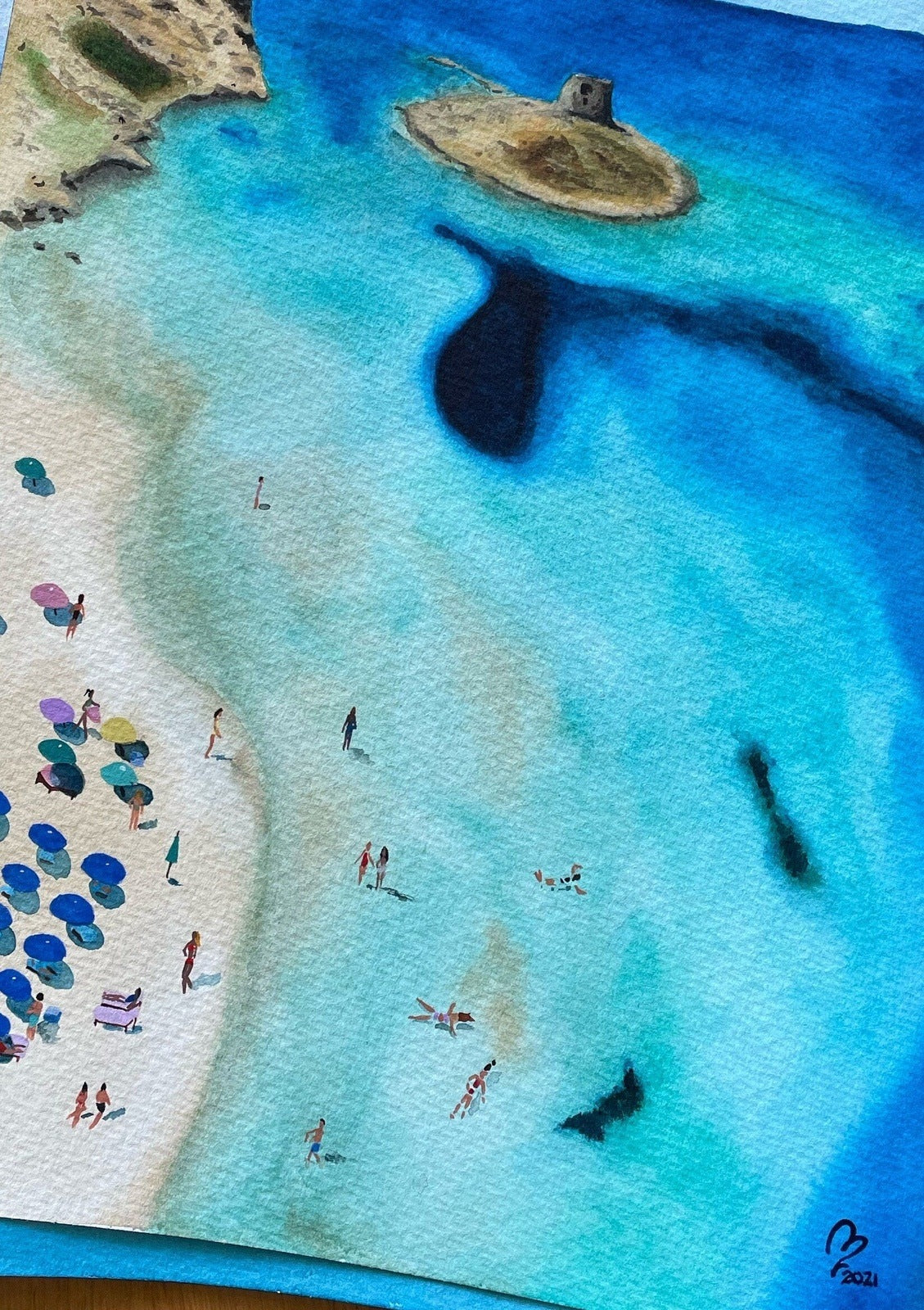 Sardinia Watercolor Poster