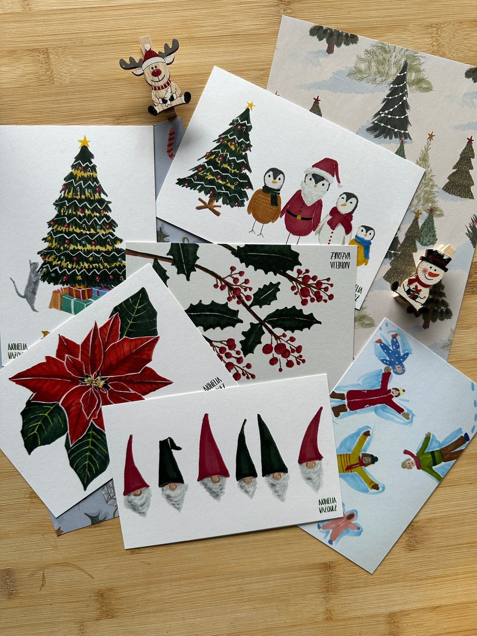 Christmas postcards set - markers edition