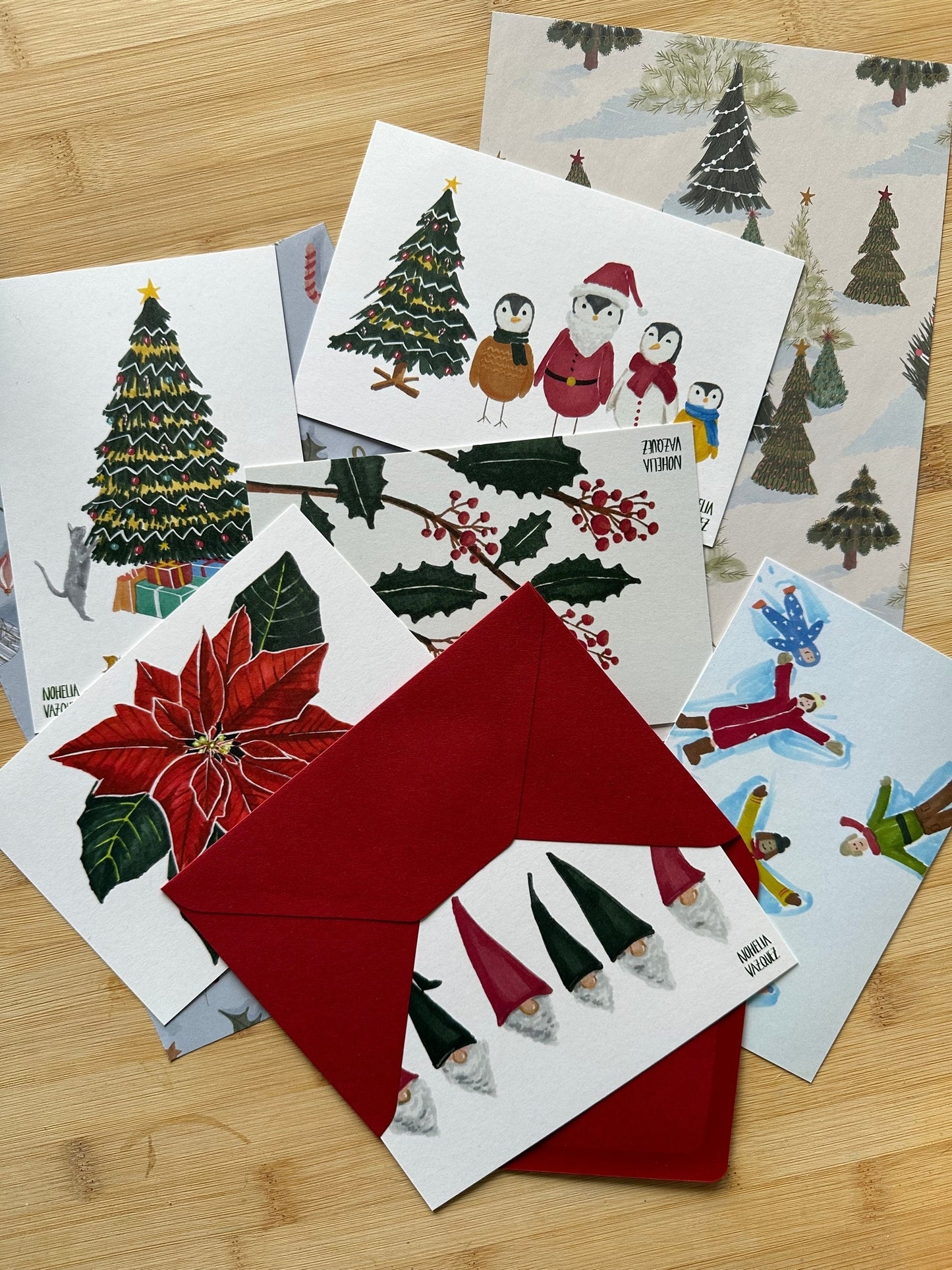 Christmas postcards set - watercolor edition