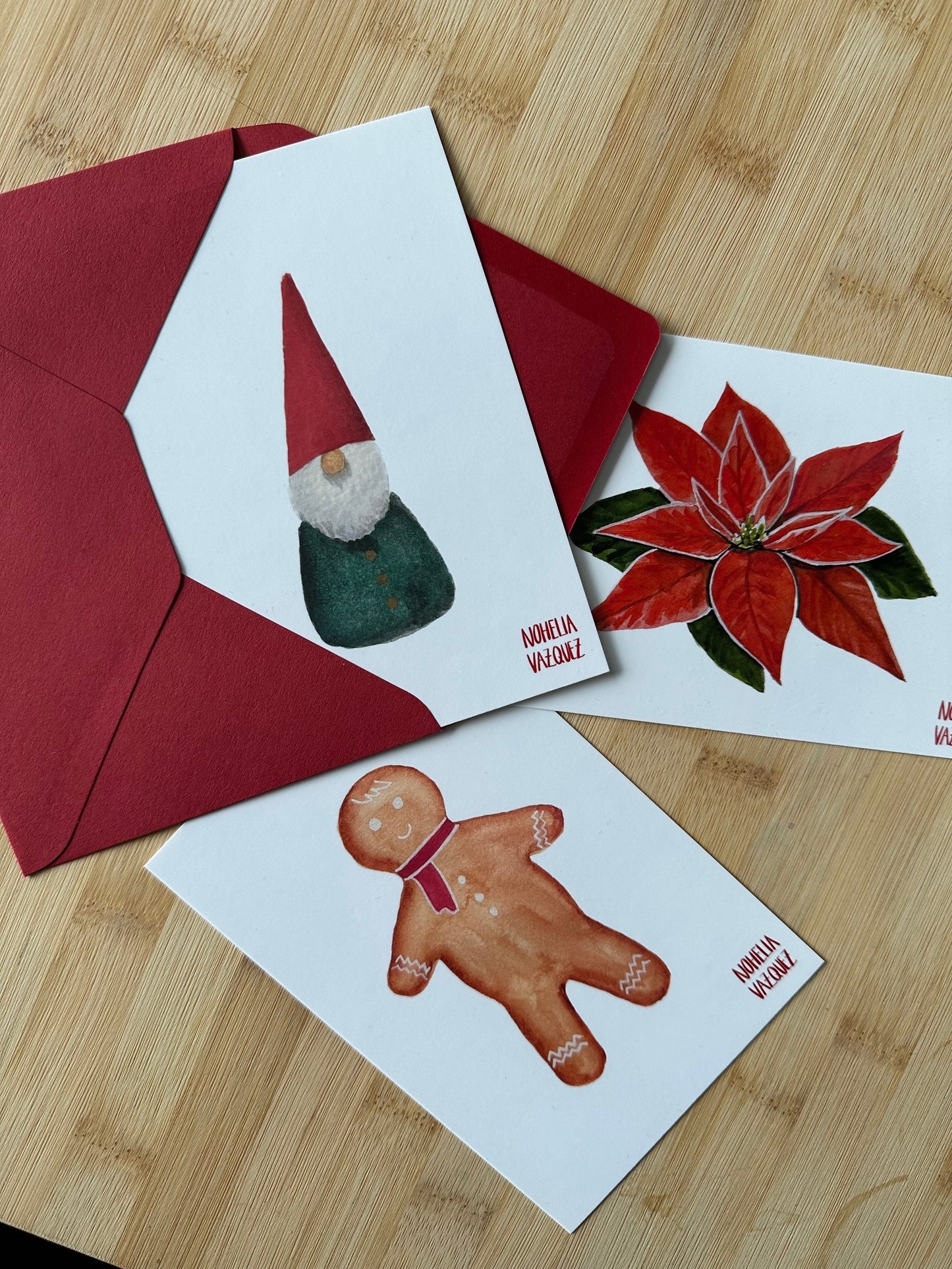 Christmas postcards set - watercolor edition