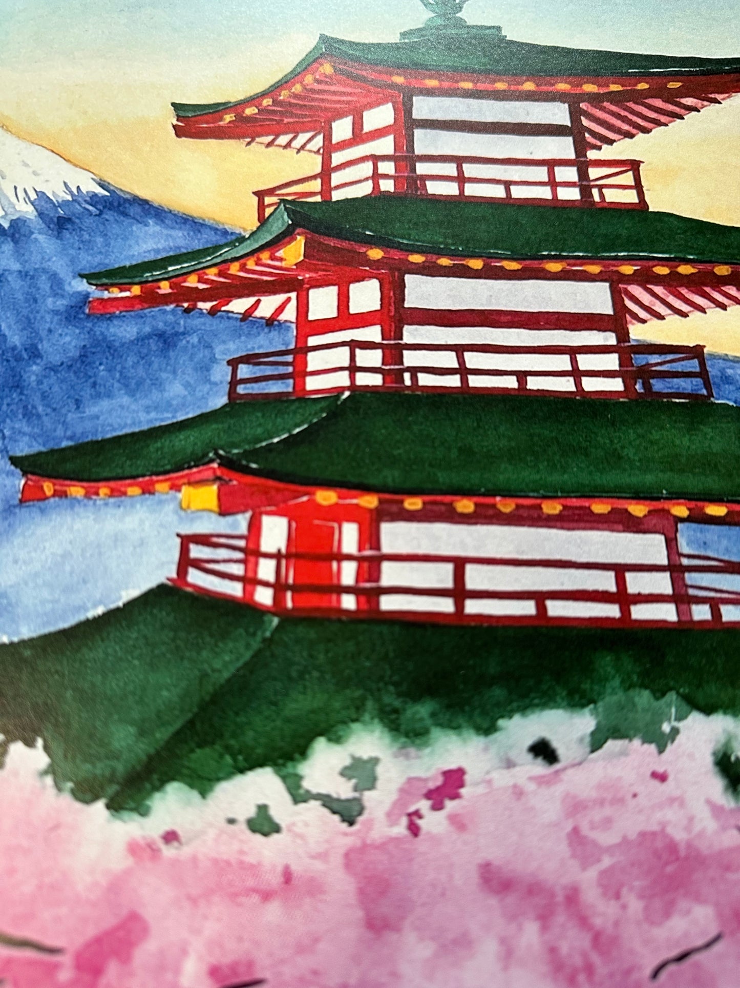 Mount Fuji Watercolor Poster