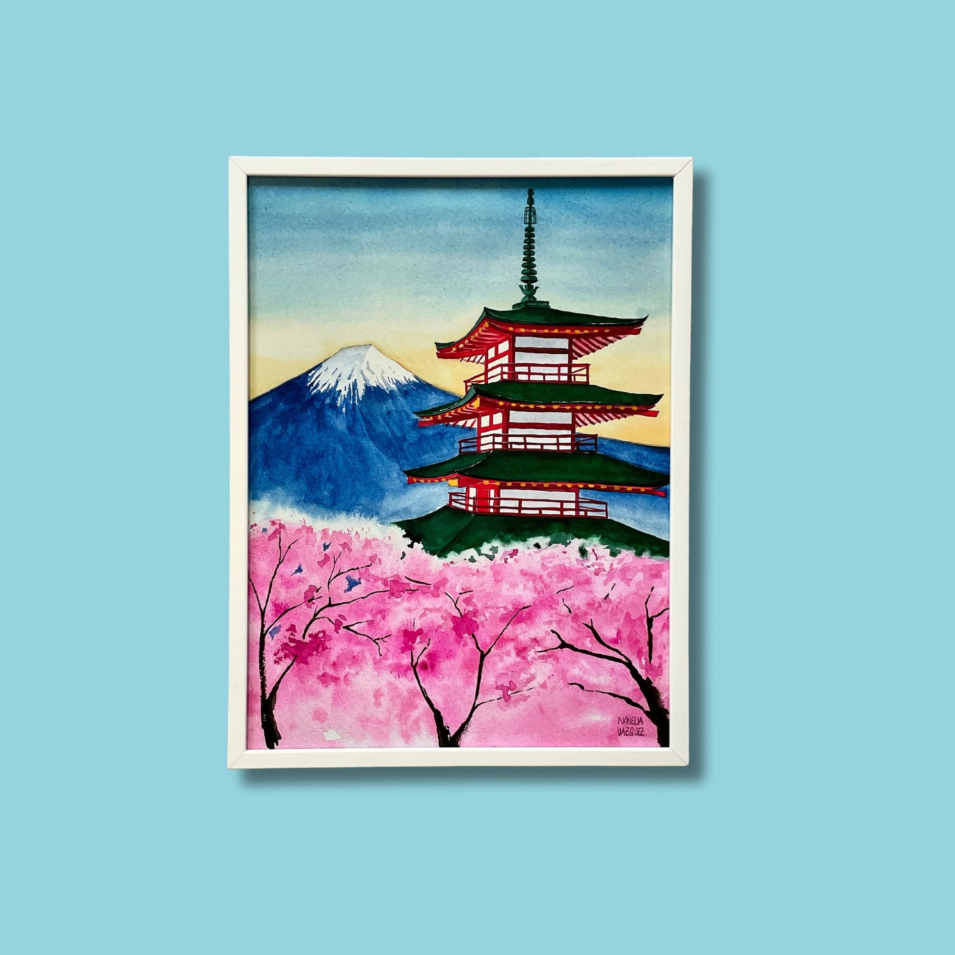 Mount Fuji Watercolor Poster