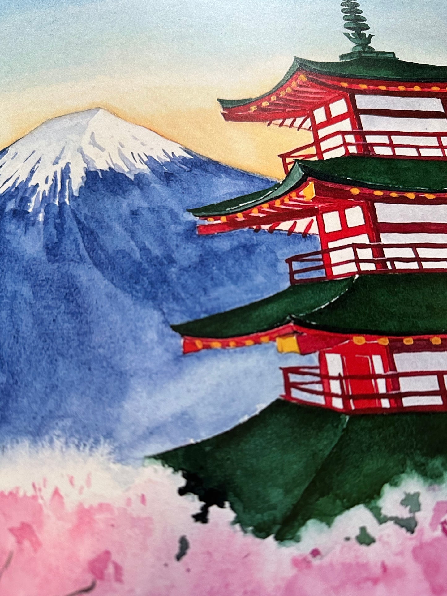 Mount Fuji Watercolor Poster