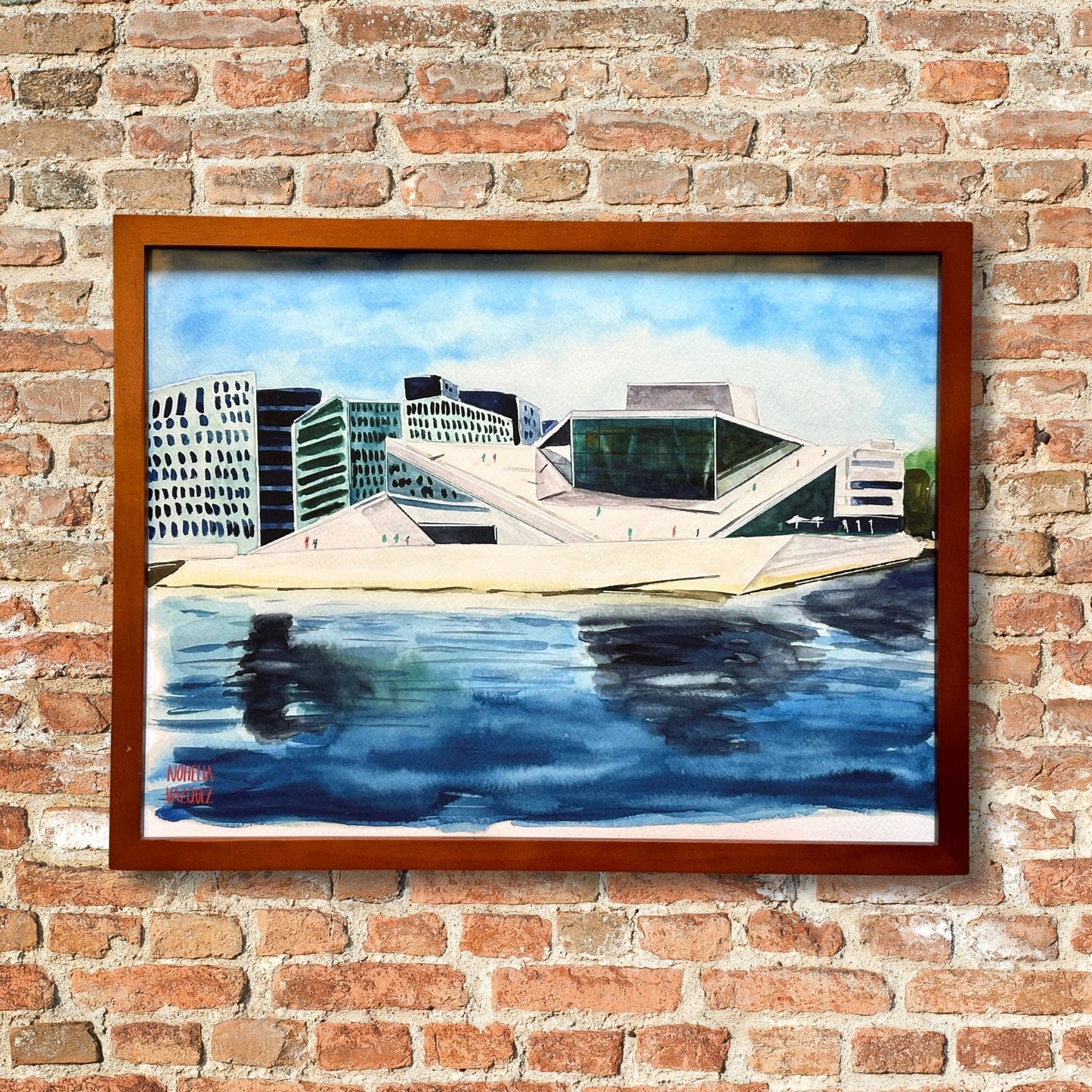 Oslo’s Opera House Norway Watercolor Art Print