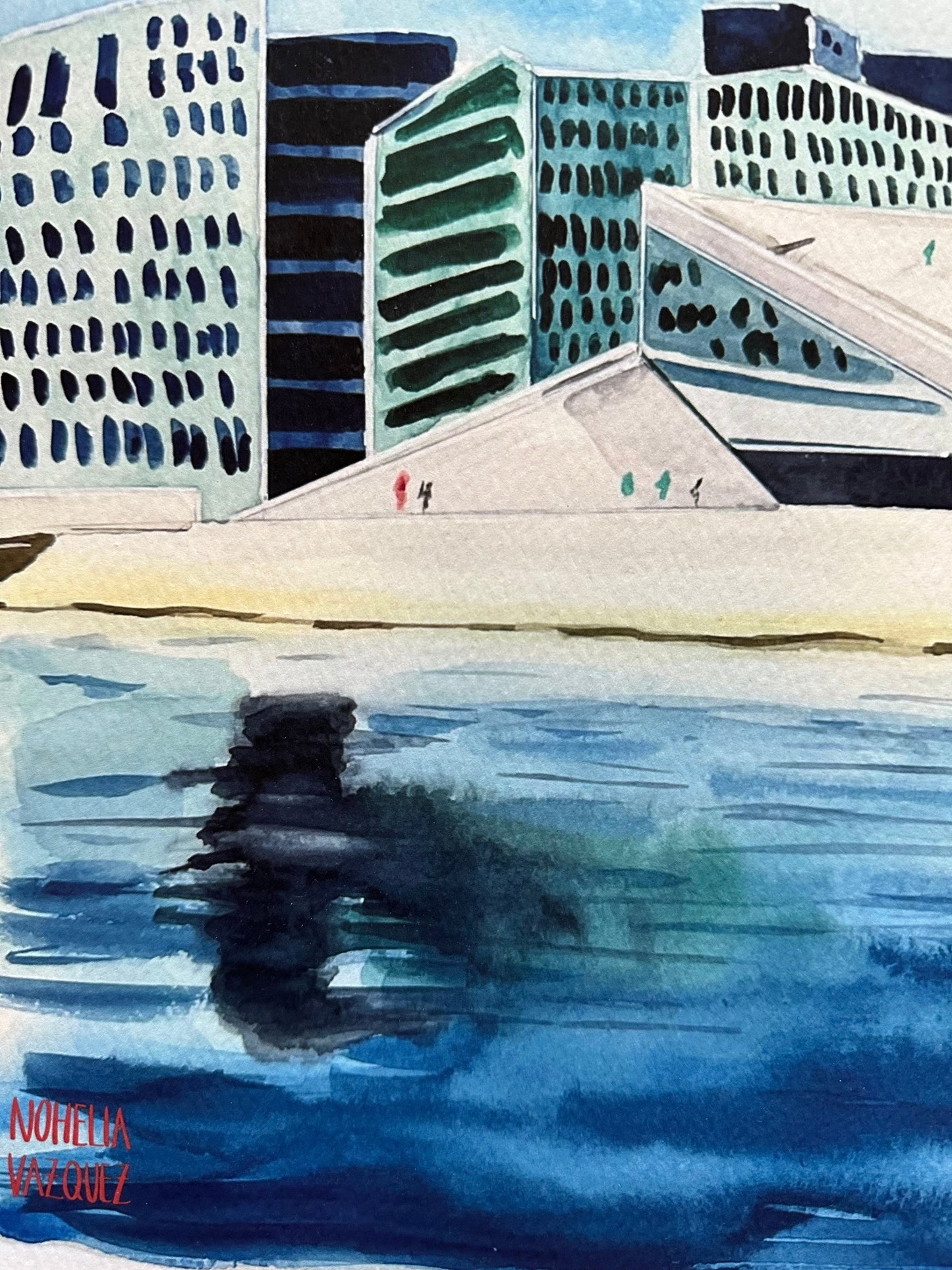 Oslo’s Opera House Norway Watercolor Art Print