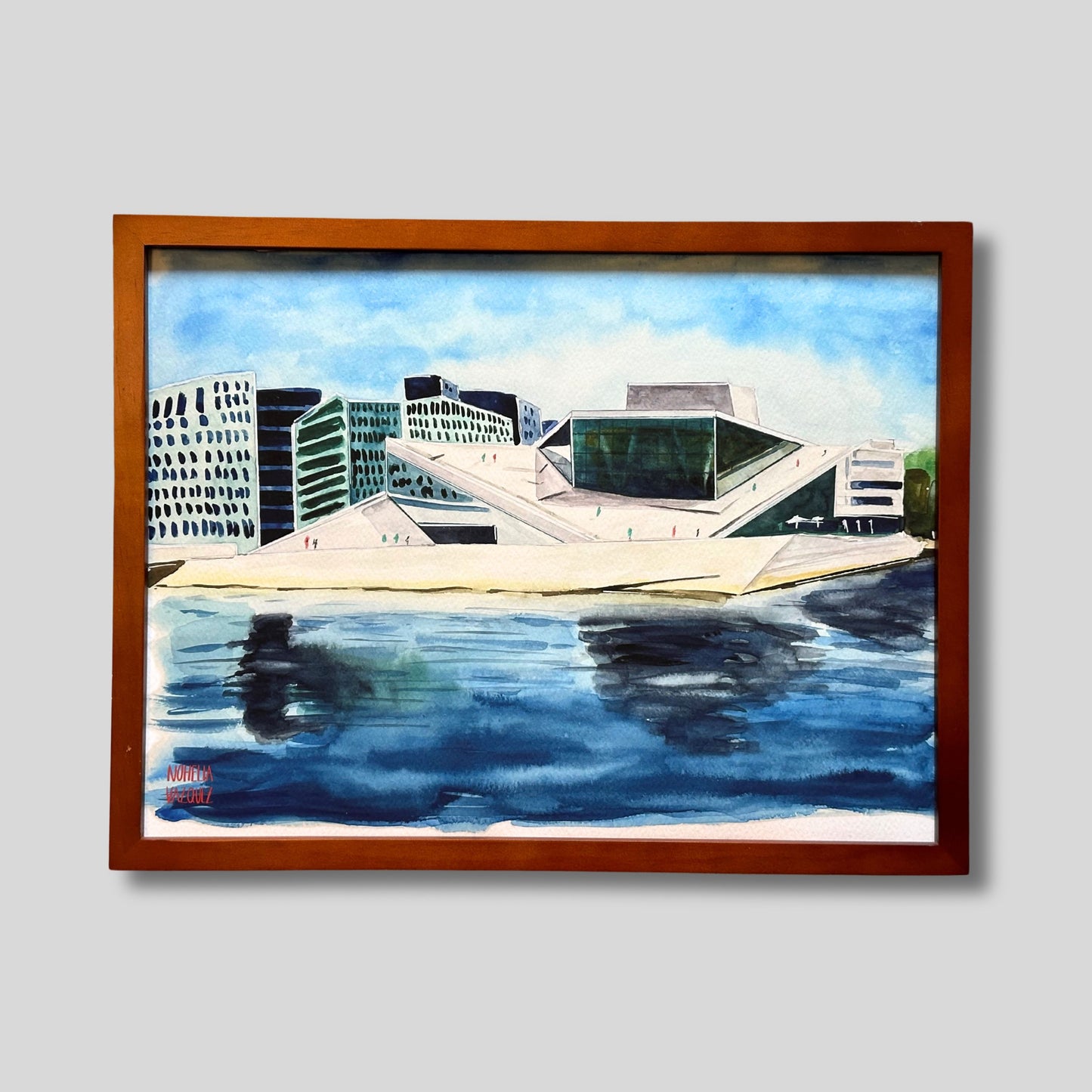 Oslo’s Opera House Norway Watercolor Art Print