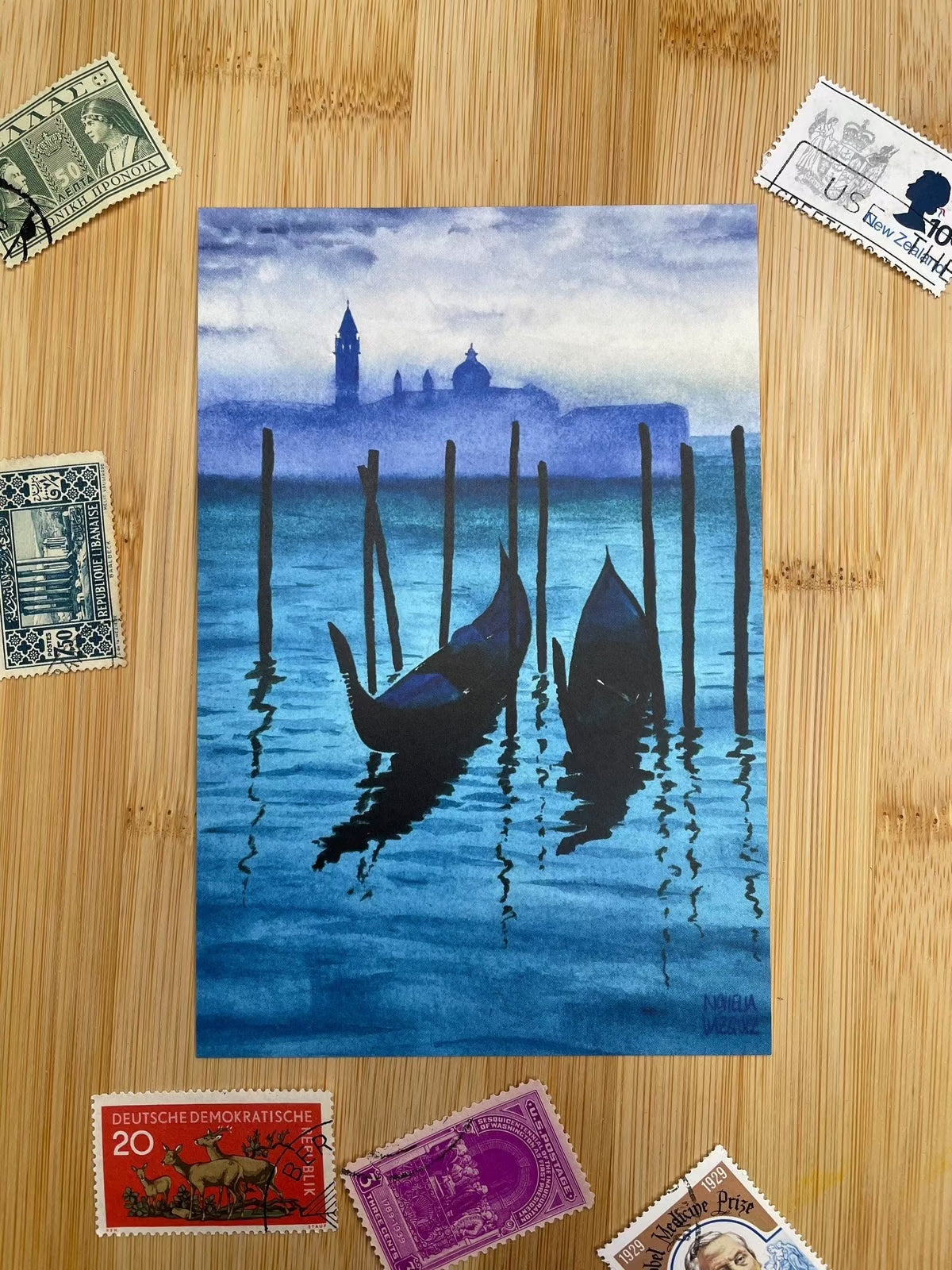 Travel Postcard Set: Venice, Kyoto, Mount Fuji and Coastal Italy