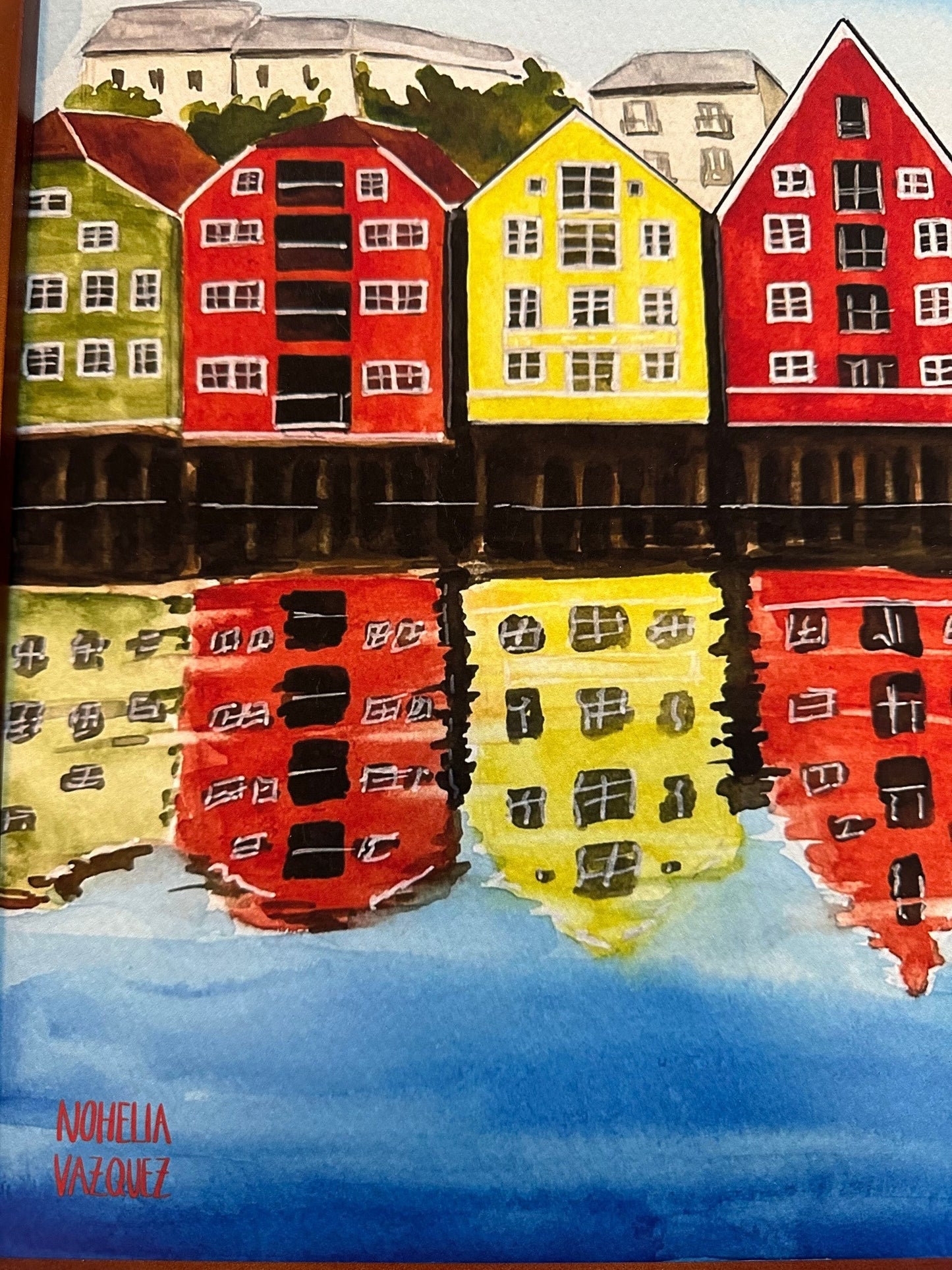 Trondheim Norway Watercolor Art Print