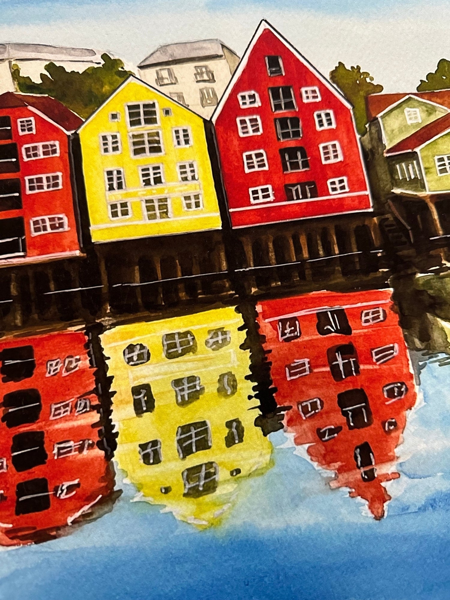 Trondheim Norway Watercolor Art Print