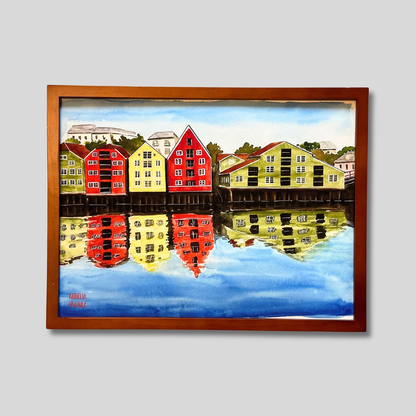 Trondheim Norway Watercolor Art Print