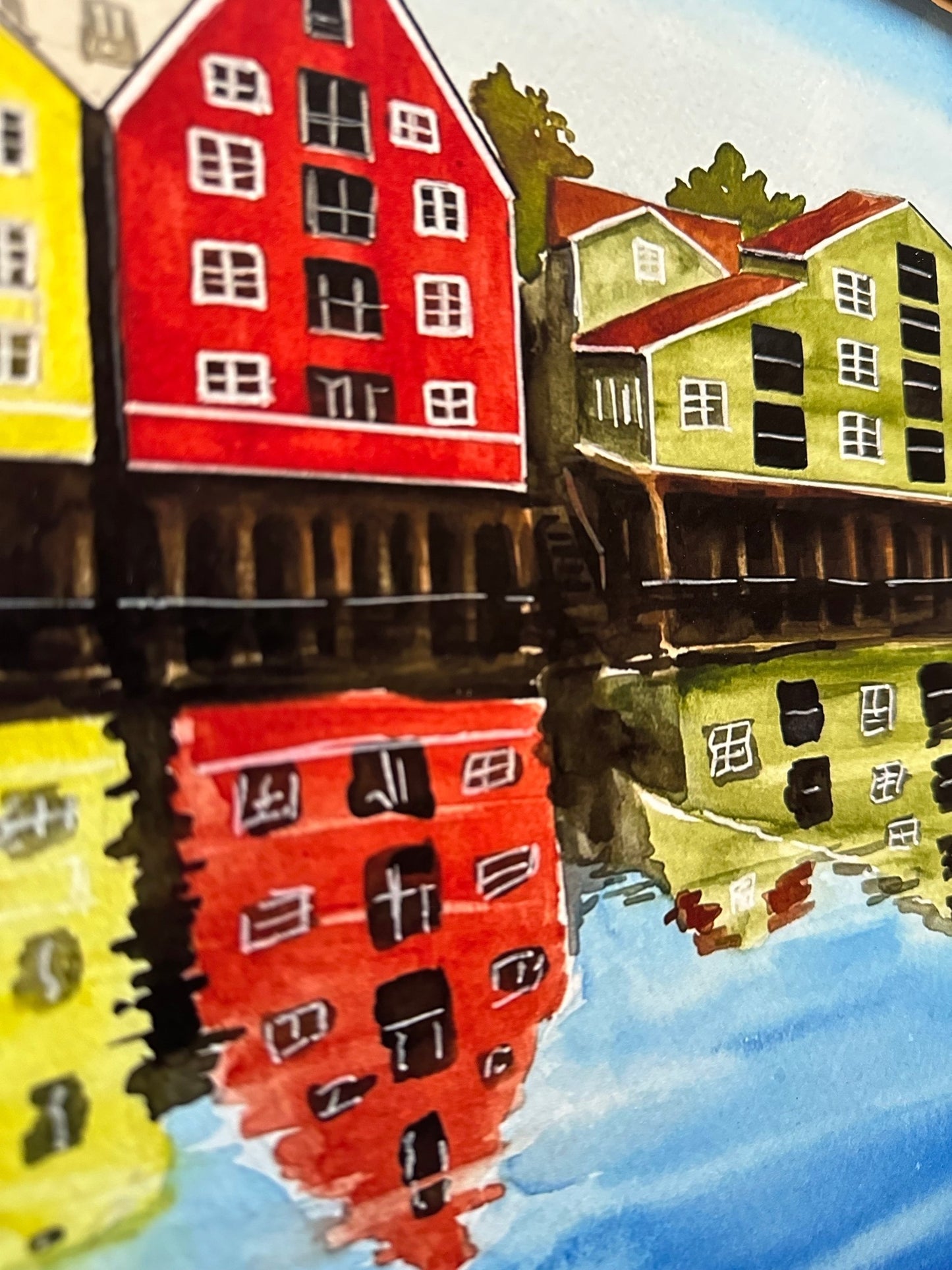 Trondheim Norway Watercolor Art Print