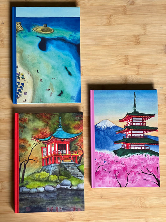 hardcover notebooks with cover japan, italy
