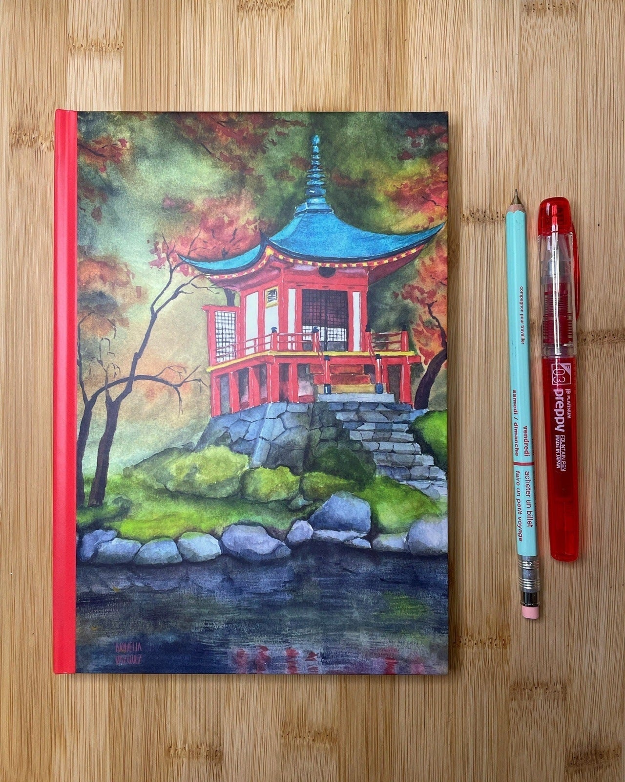 Kyoto temple Hardcover Notebook